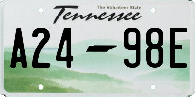 TN license plate A2498E