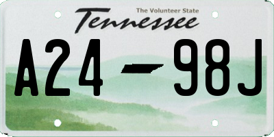 TN license plate A2498J