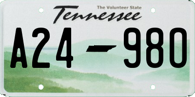 TN license plate A2498O