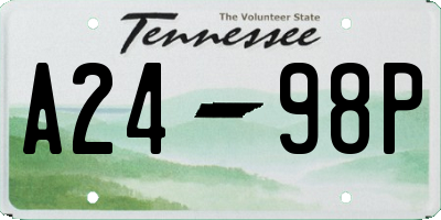 TN license plate A2498P