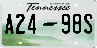 TN license plate A2498S