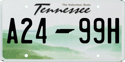 TN license plate A2499H
