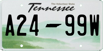 TN license plate A2499W