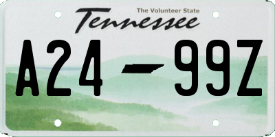 TN license plate A2499Z