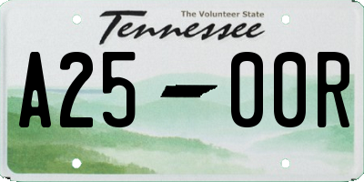 TN license plate A2500R