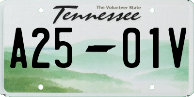 TN license plate A2501V