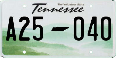 TN license plate A2504O