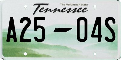 TN license plate A2504S