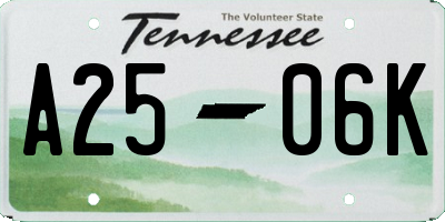 TN license plate A2506K