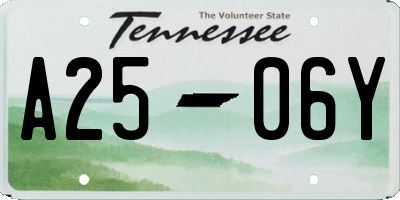 TN license plate A2506Y