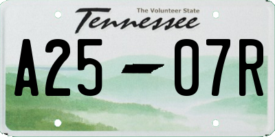 TN license plate A2507R