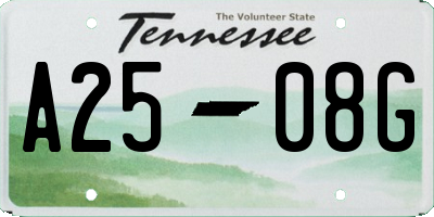 TN license plate A2508G