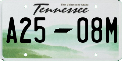 TN license plate A2508M