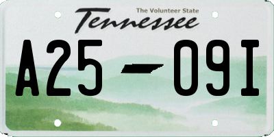 TN license plate A2509I