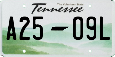 TN license plate A2509L