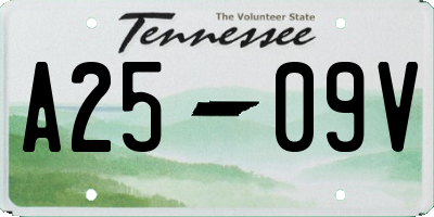 TN license plate A2509V