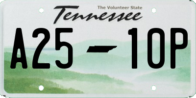 TN license plate A2510P