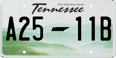 TN license plate A2511B