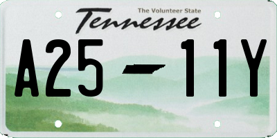 TN license plate A2511Y