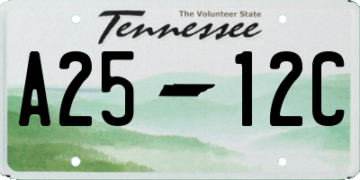 TN license plate A2512C