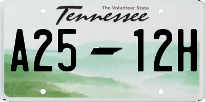TN license plate A2512H