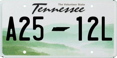 TN license plate A2512L