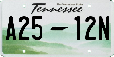 TN license plate A2512N