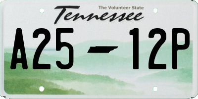 TN license plate A2512P
