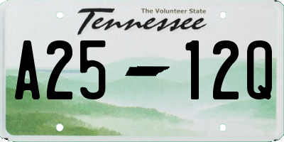 TN license plate A2512Q