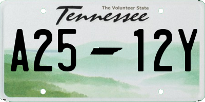 TN license plate A2512Y