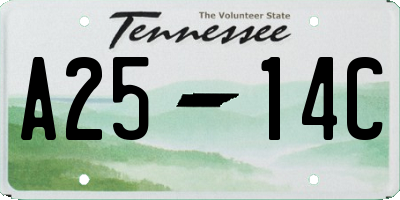 TN license plate A2514C