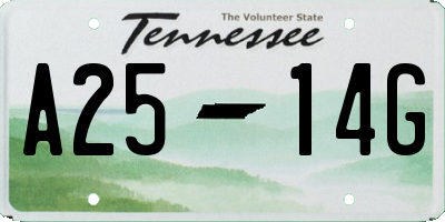 TN license plate A2514G