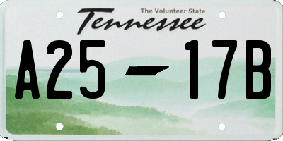 TN license plate A2517B