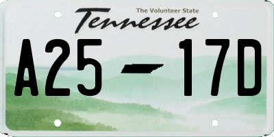 TN license plate A2517D