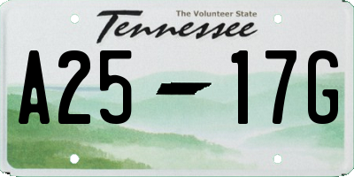 TN license plate A2517G