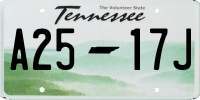 TN license plate A2517J