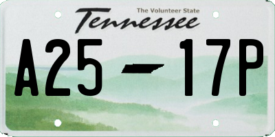 TN license plate A2517P