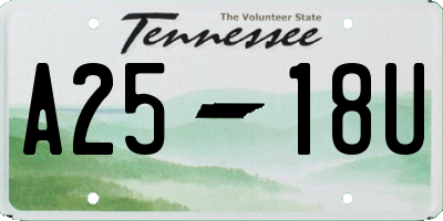 TN license plate A2518U