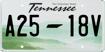 TN license plate A2518V