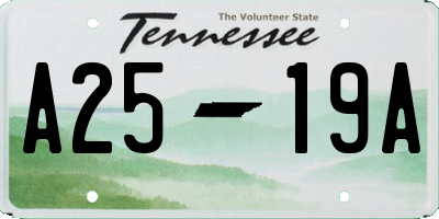TN license plate A2519A