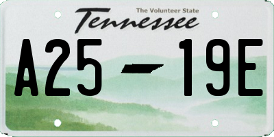 TN license plate A2519E