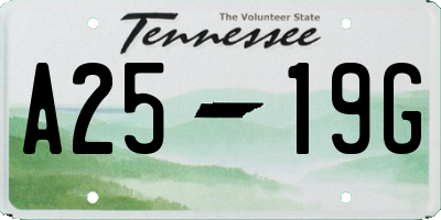 TN license plate A2519G