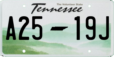 TN license plate A2519J