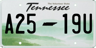 TN license plate A2519U
