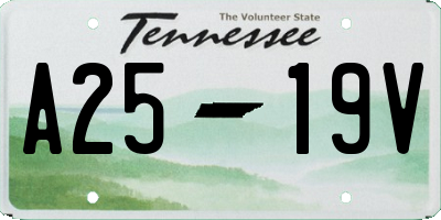 TN license plate A2519V