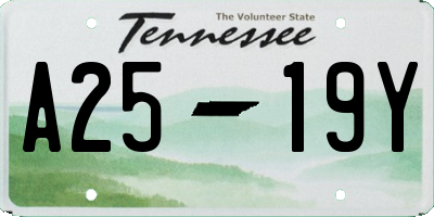 TN license plate A2519Y