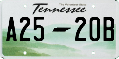 TN license plate A2520B
