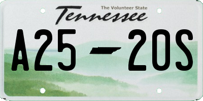 TN license plate A2520S