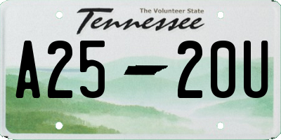 TN license plate A2520U