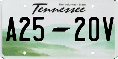 TN license plate A2520V